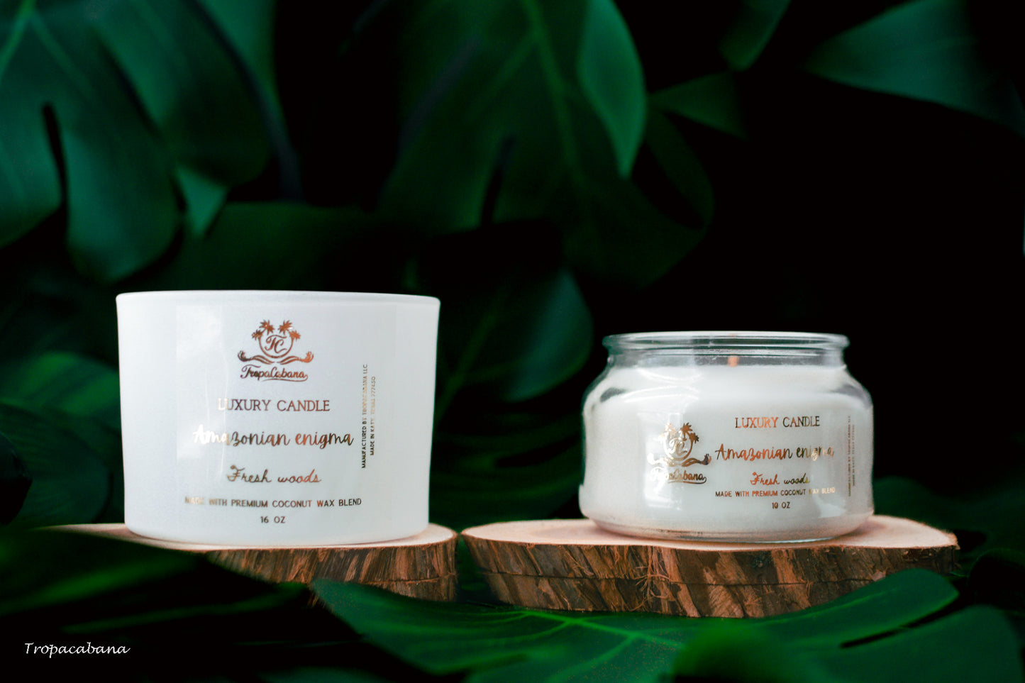 Handmade & Handpoured Coconut Wax Candles, inspired by the amazonian rainforest, luxury vegan candles