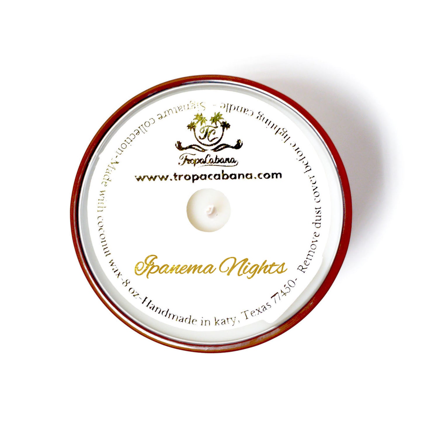 8 oz Ipanema Nights Candles, Signature Collection, Beach Fragrance, Rum Fragrance, Unisex, Gifts for Him, Gifts for her, Gifts for travelers, Special Occasion Gift, Luxury Candle, Vegan Candle, Coconut Wax Candle, Scented Candle, Aromatherapy, TropaCabana, Gold Glass Jar Candle, Made in the US, Vet Owned Business, Woman Owned Business, Brazilian Owned Business, Small Business, Support Local, Support Small, Handmade, Handpoured Candles.