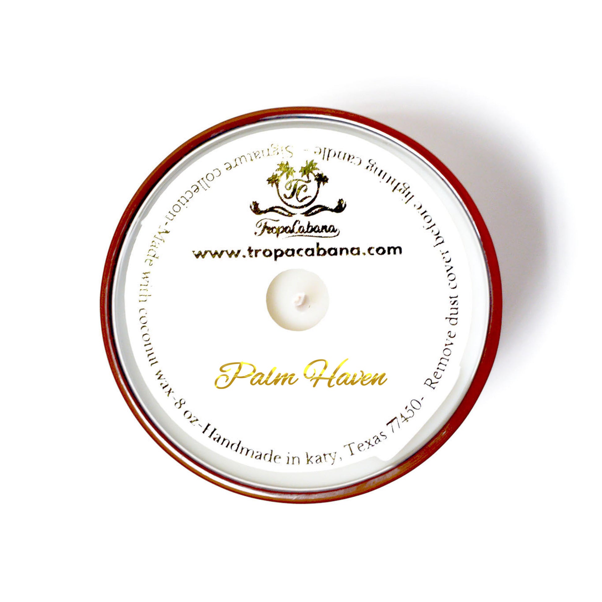 8 oz Palm Haven Candle, Signature Collection, TropaCabana, Scented Candle, Luxury Candle, Vegan Candle, Coconut Wax Candle, Tropical Candle, Handmade, Handpoured, Gifts for her, Gifts for him, Unisex