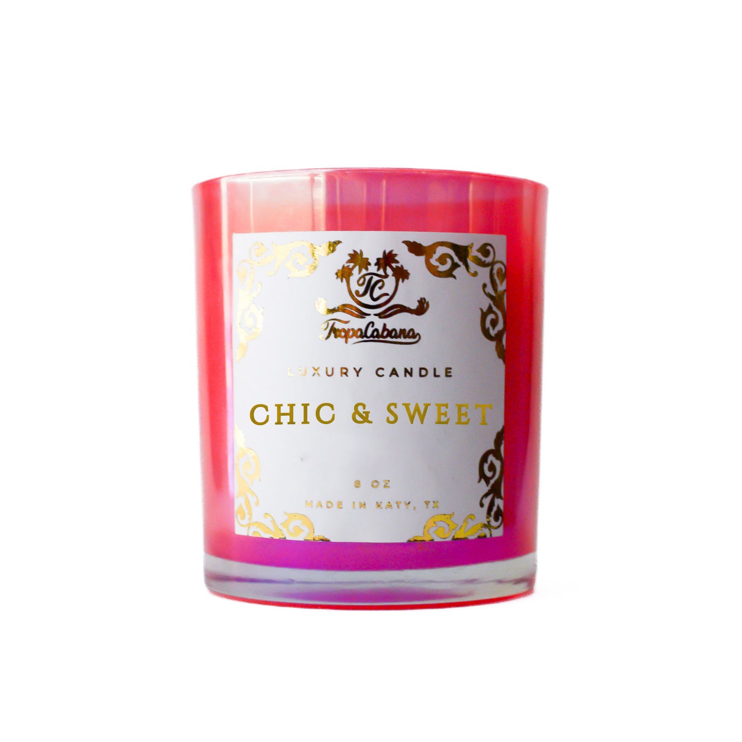 Chic & Sweet Pink Iridescent Candle